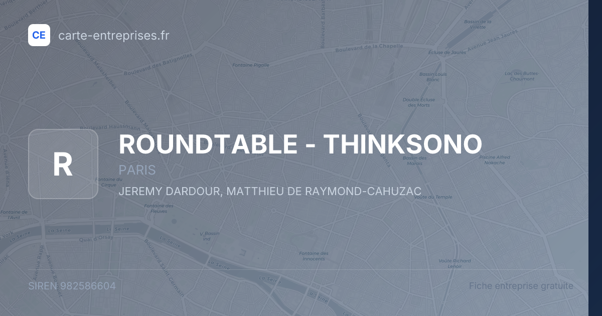 ROUNDTABLE - THINKSONO — 982586604 — fiche entreprise