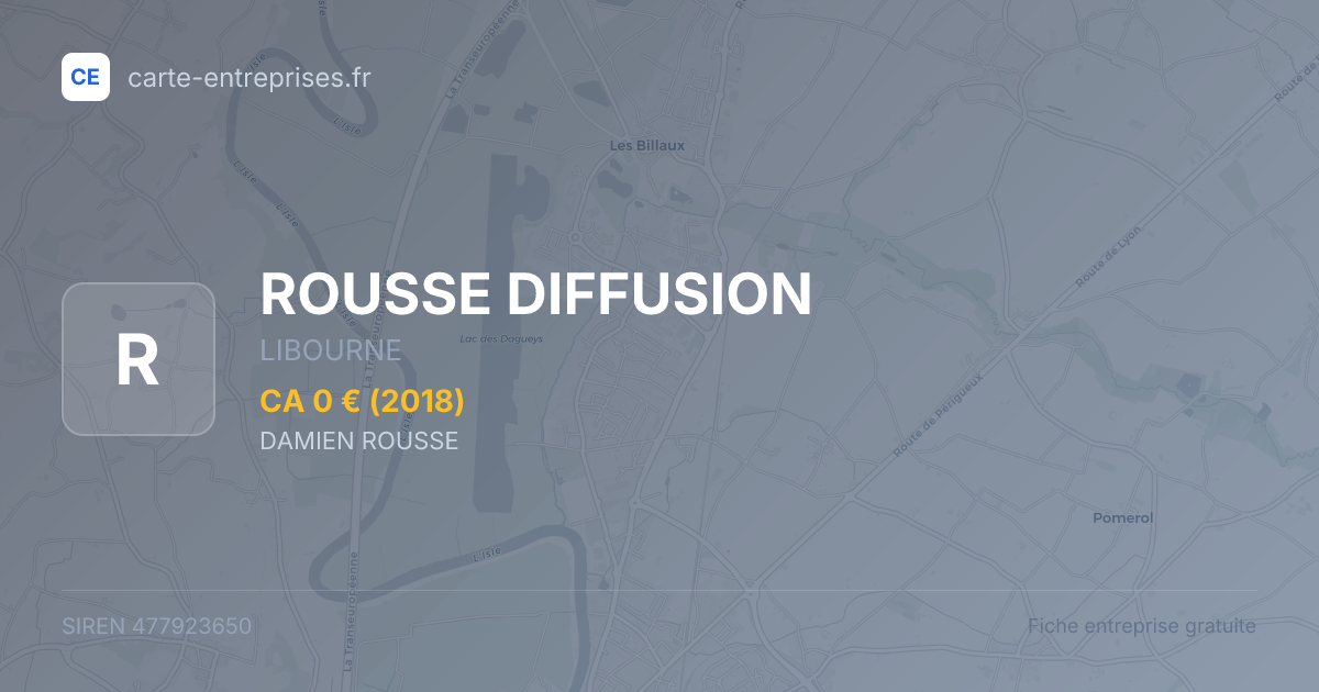 ROUSSE DIFFUSION — 477923650 — fiche entreprise