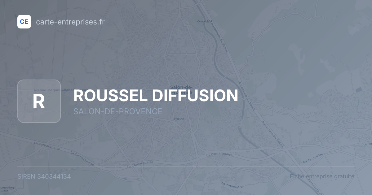 ROUSSEL DIFFUSION — 340344134 — fiche entreprise