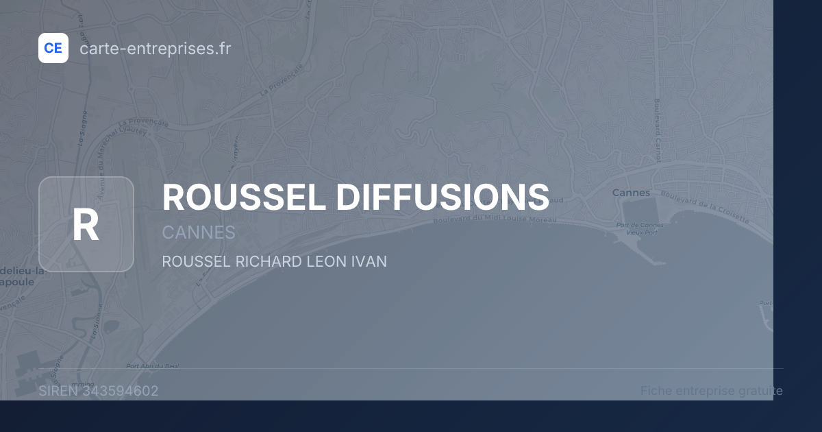 ROUSSEL DIFFUSIONS — 343594602 — fiche entreprise
