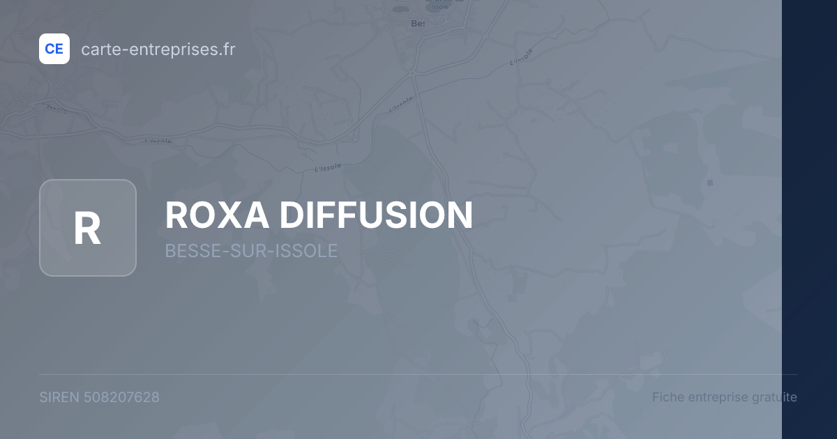 ROXA DIFFUSION — 508207628 — fiche entreprise