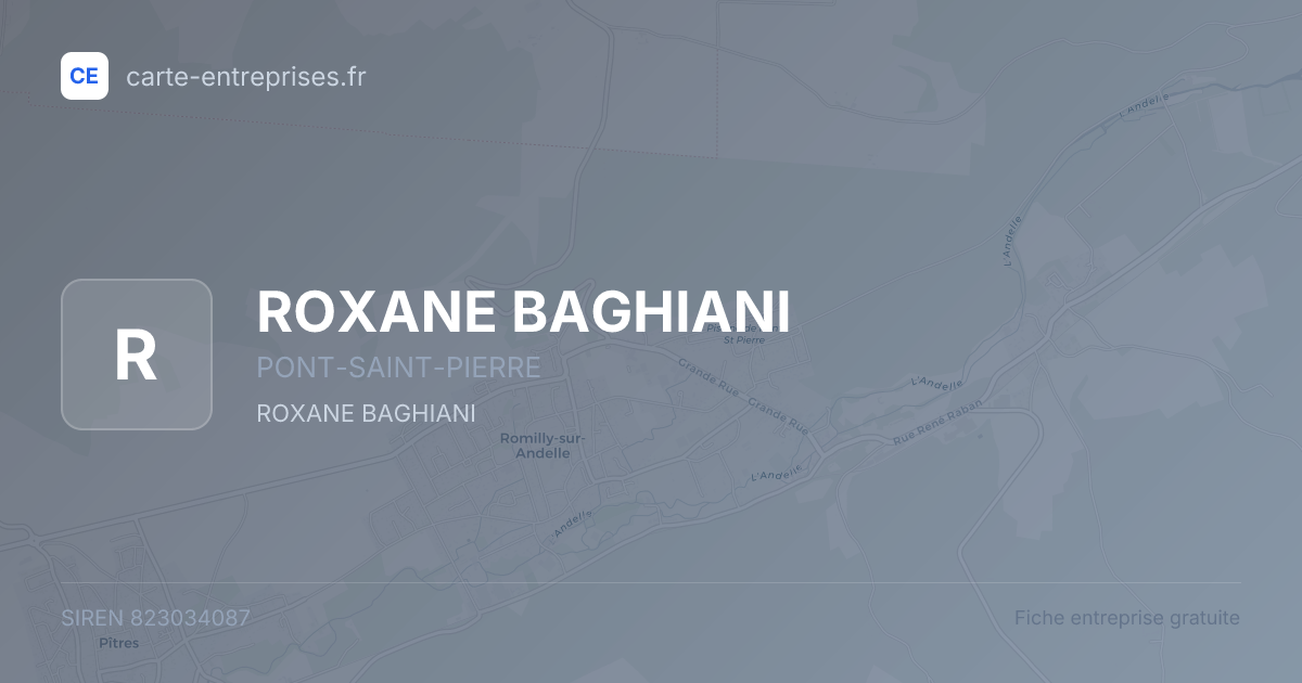 ROXANE BAGHIANI — 823034087 — fiche entreprise