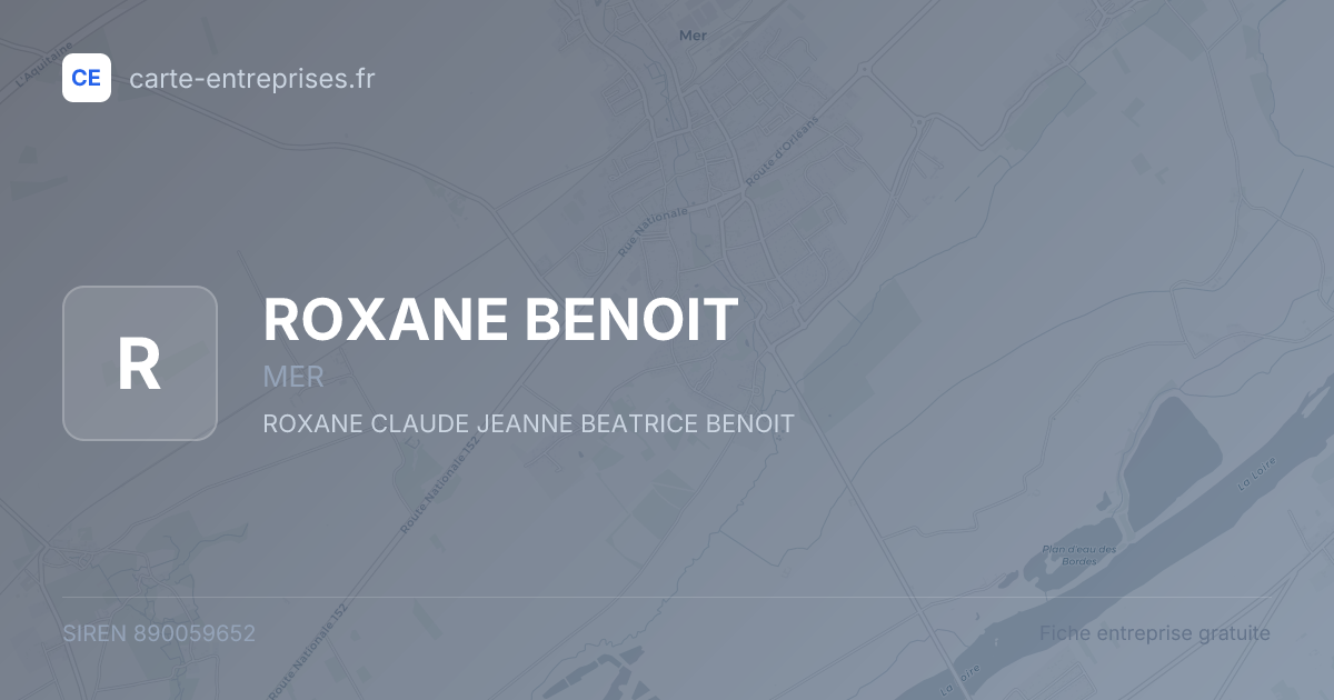 ROXANE BENOIT — 890059652 — fiche entreprise
