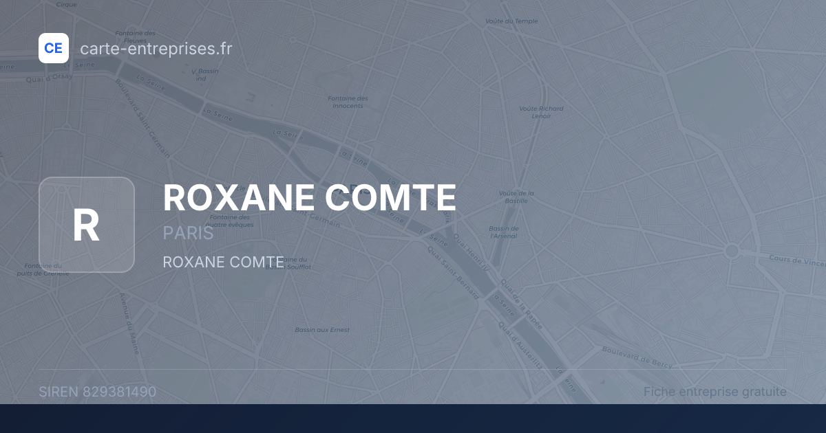 ROXANE COMTE — 829381490 — fiche entreprise