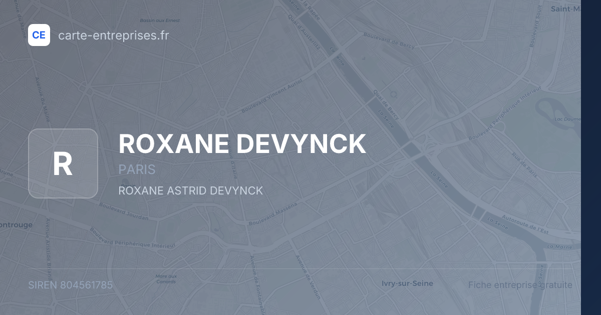 ROXANE DEVYNCK — 804561785 — fiche entreprise