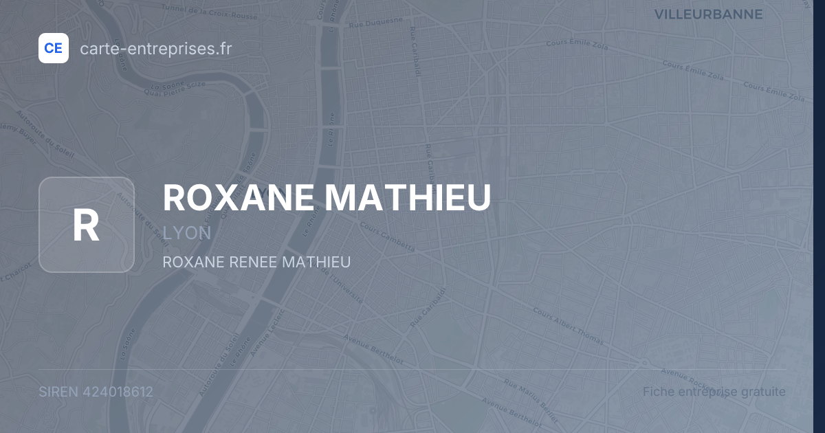 ROXANE MATHIEU — 424018612 — fiche entreprise