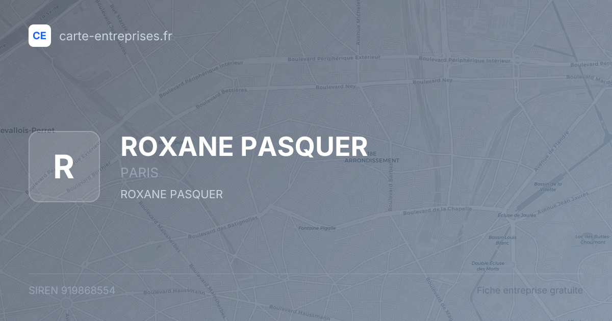ROXANE PASQUER — 919868554 — fiche entreprise