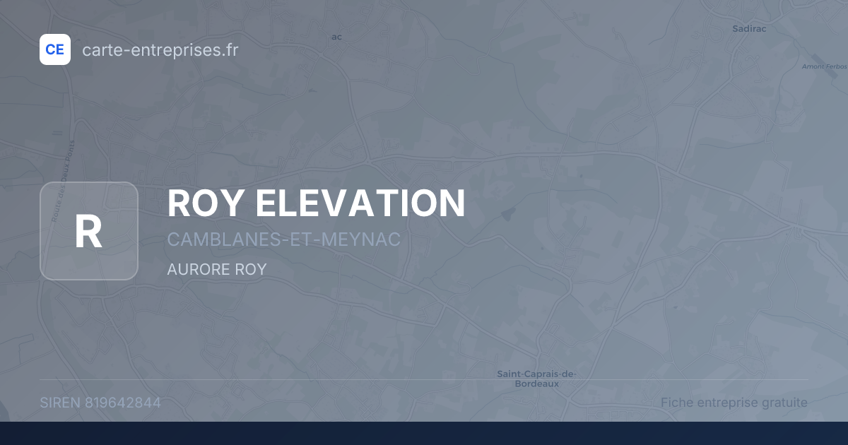 ROY ELEVATION — 819642844 — fiche entreprise