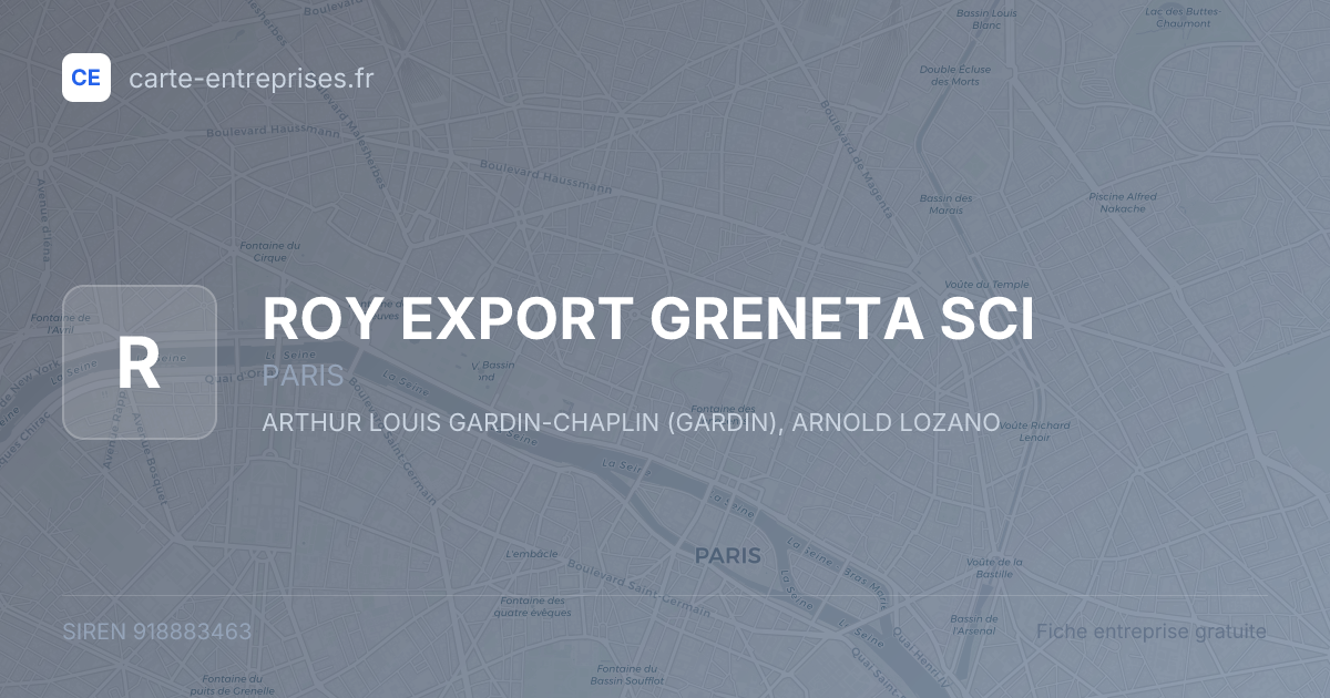 ROY EXPORT GRENETA SCI — 918883463 — fiche entreprise