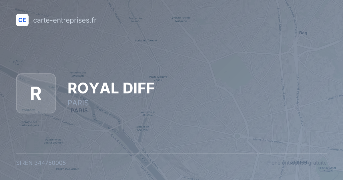ROYAL DIFF — 344750005 — fiche entreprise