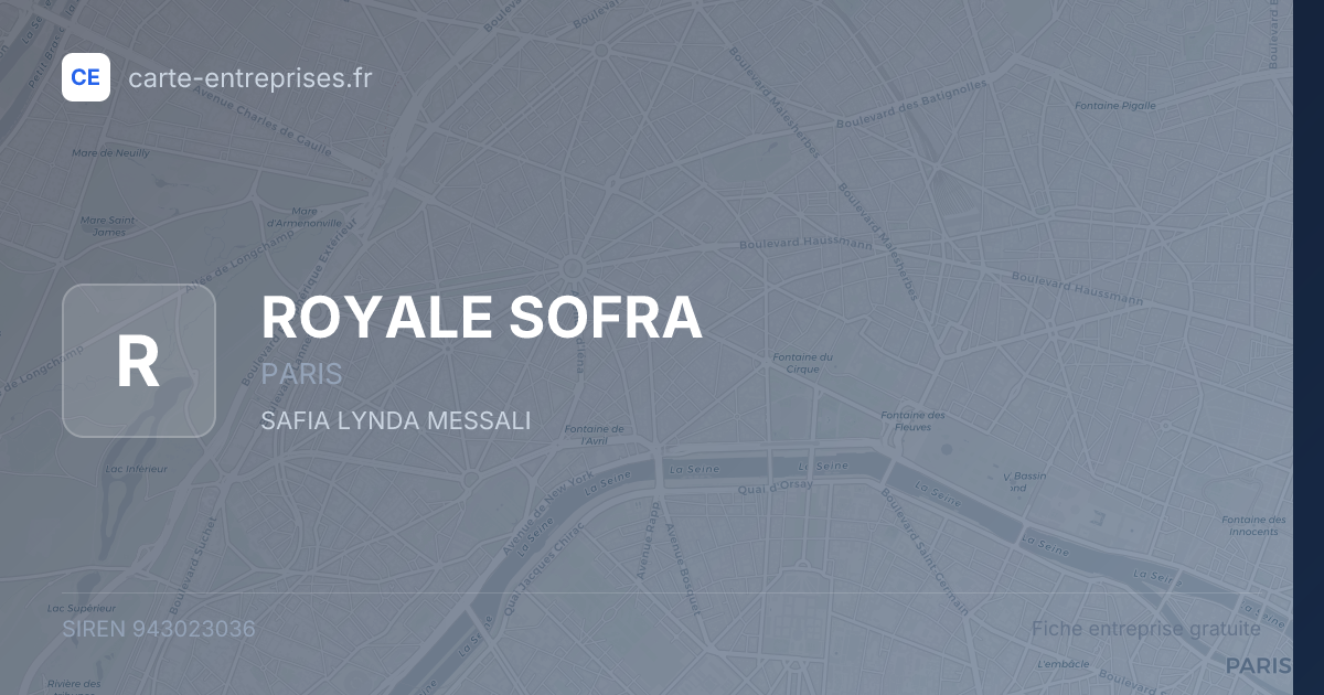 ROYALE SOFRA — 943023036 — fiche entreprise