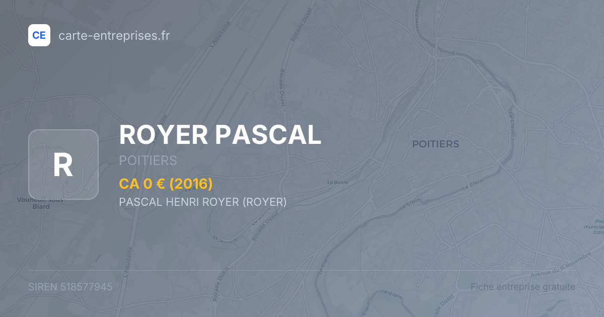 ROYER PASCAL — 518577945 — fiche entreprise