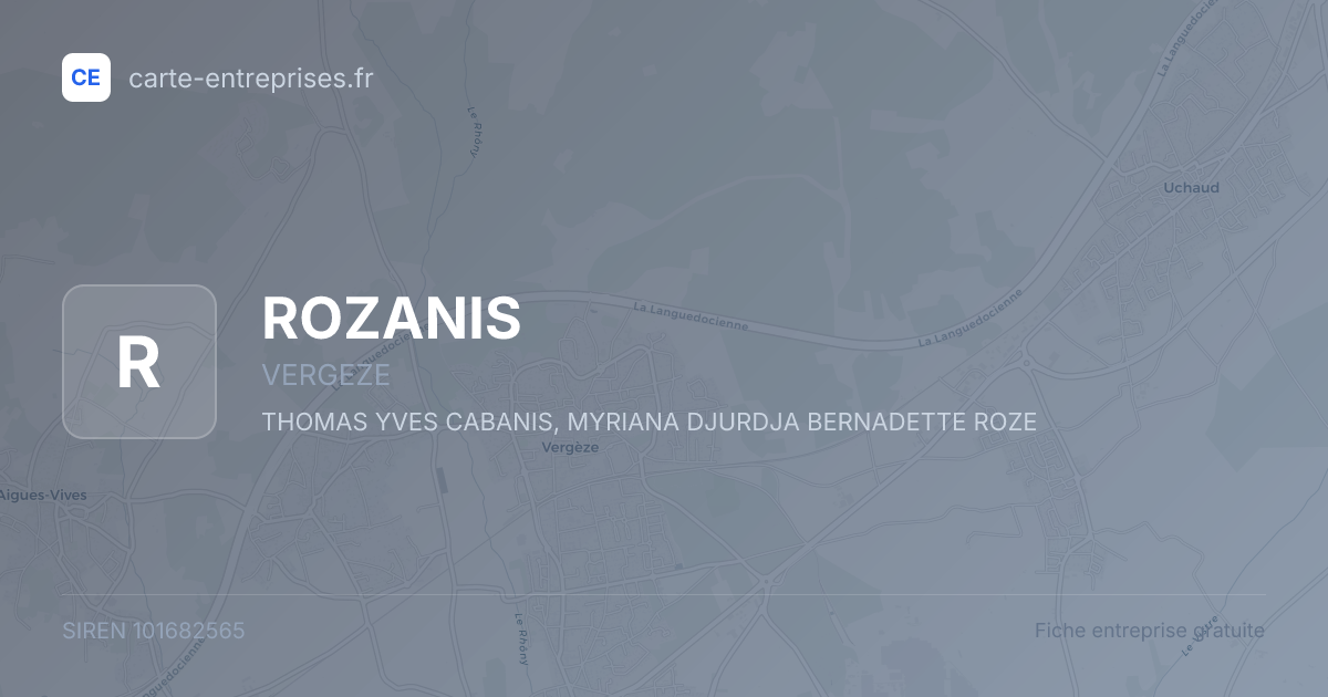 ROZANIS — 101682565 — fiche entreprise