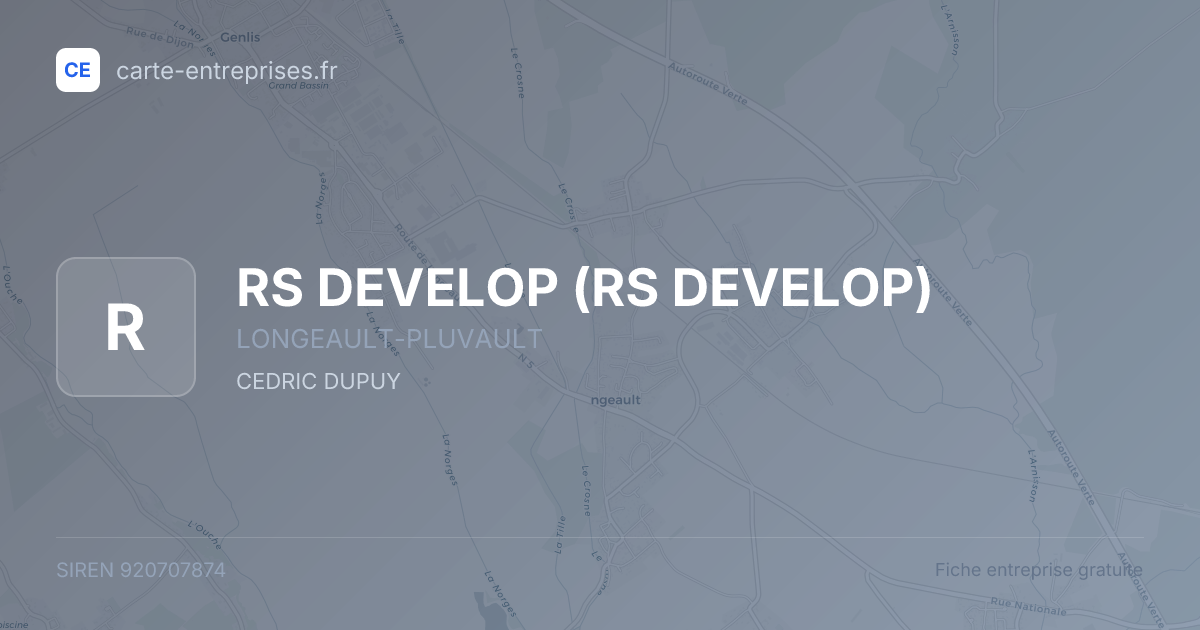 RS DEVELOP — 920707874 — fiche entreprise