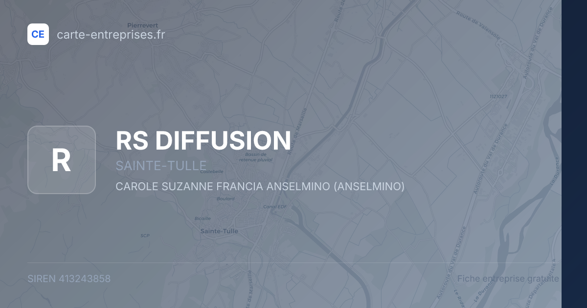 RS DIFFUSION — 413243858 — fiche entreprise