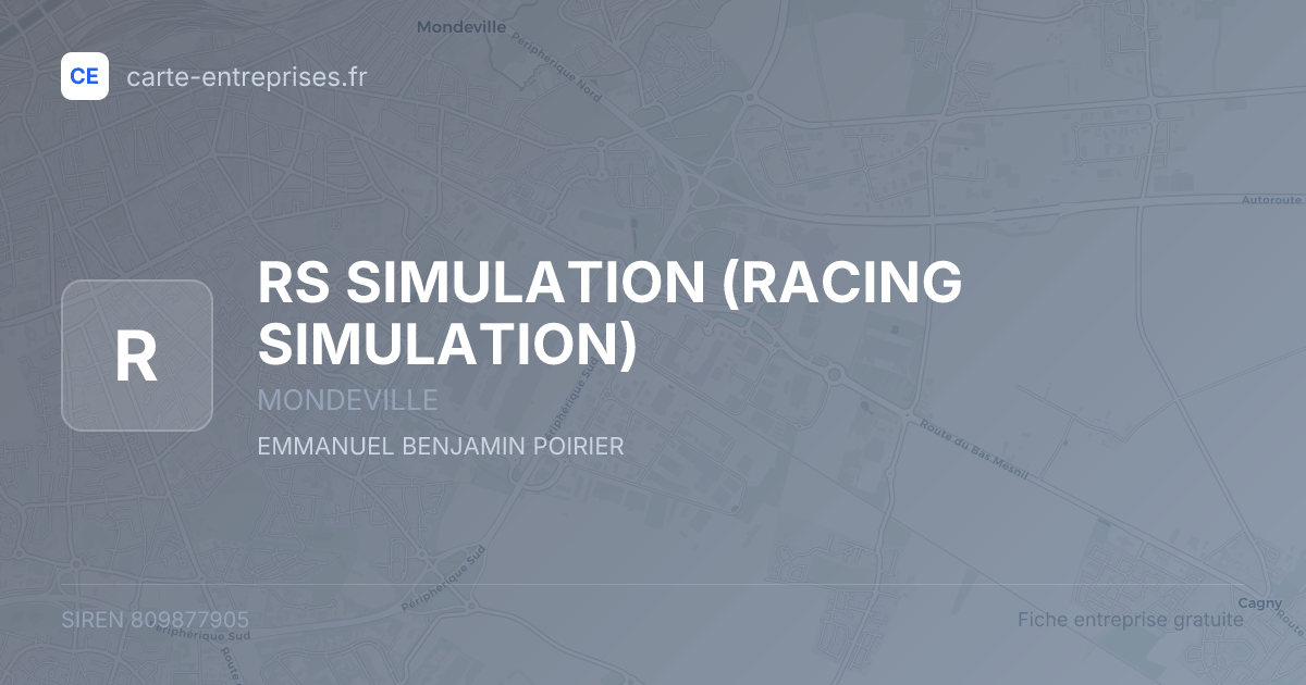RS SIMULATION (RACING SIMULATION) — 809877905 — fiche entreprise