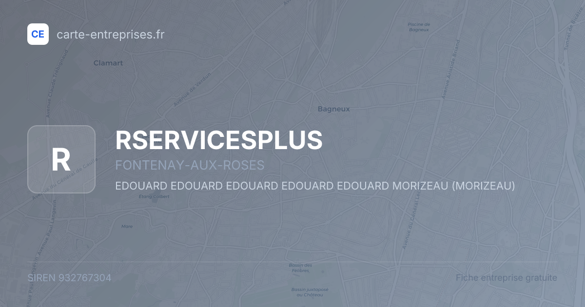 RSERVICESPLUS — 932767304 — fiche entreprise