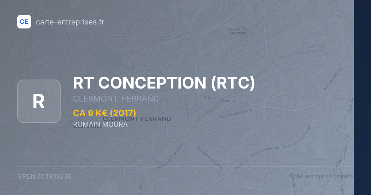RT CONCEPTION (RTC) — 503909236 — fiche entreprise