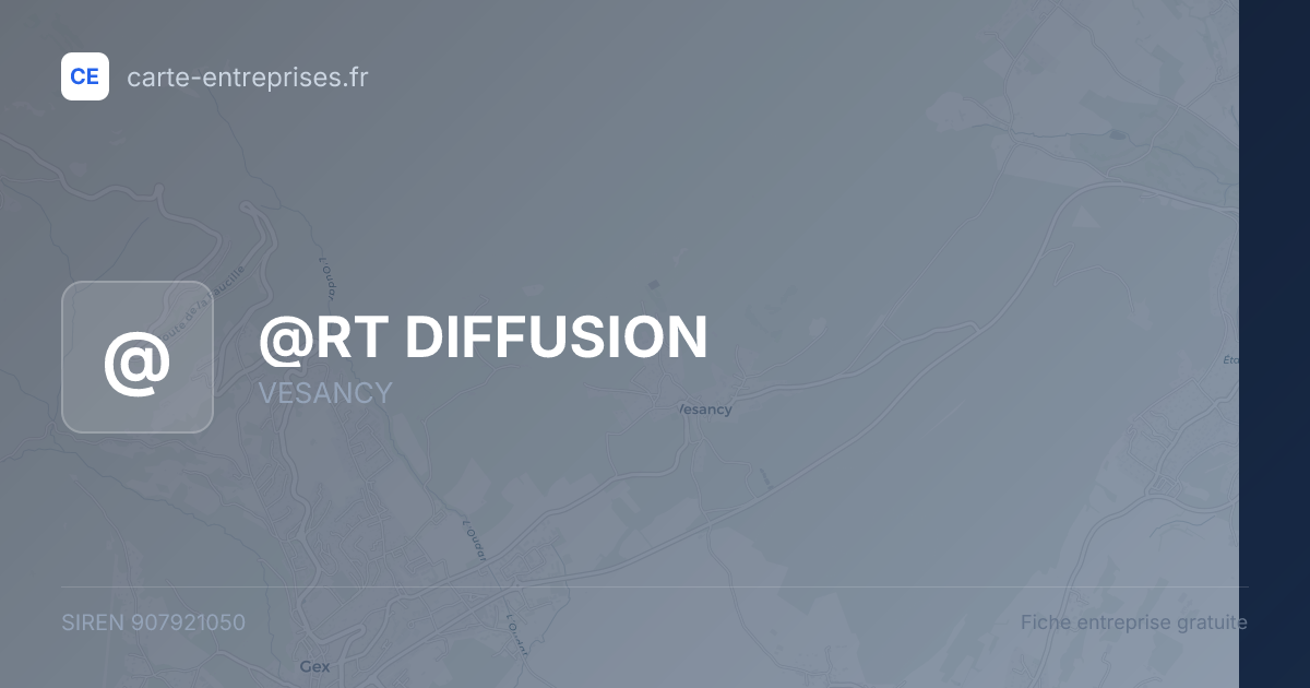 @RT DIFFUSION — 907921050 — fiche entreprise