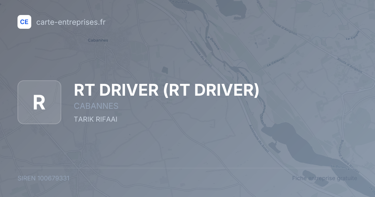 RT DRIVER — 100679331 — fiche entreprise