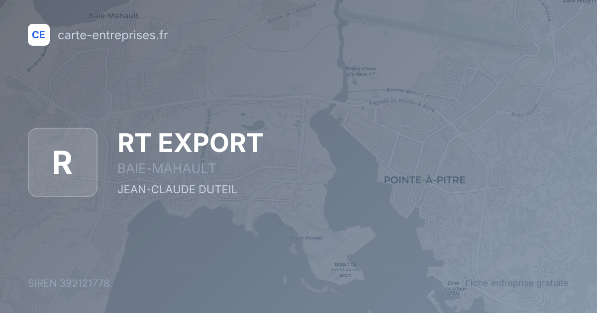 RT EXPORT — 392121778 — fiche entreprise