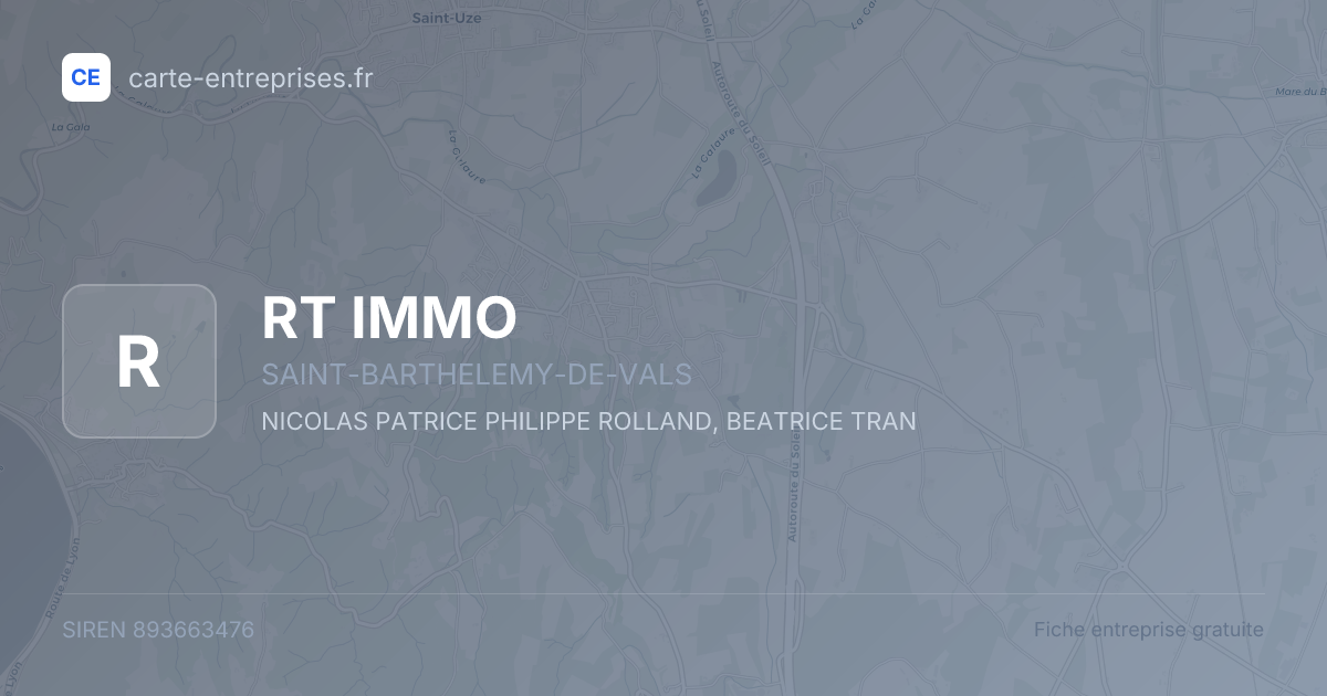 RT IMMO — 893663476 — fiche entreprise