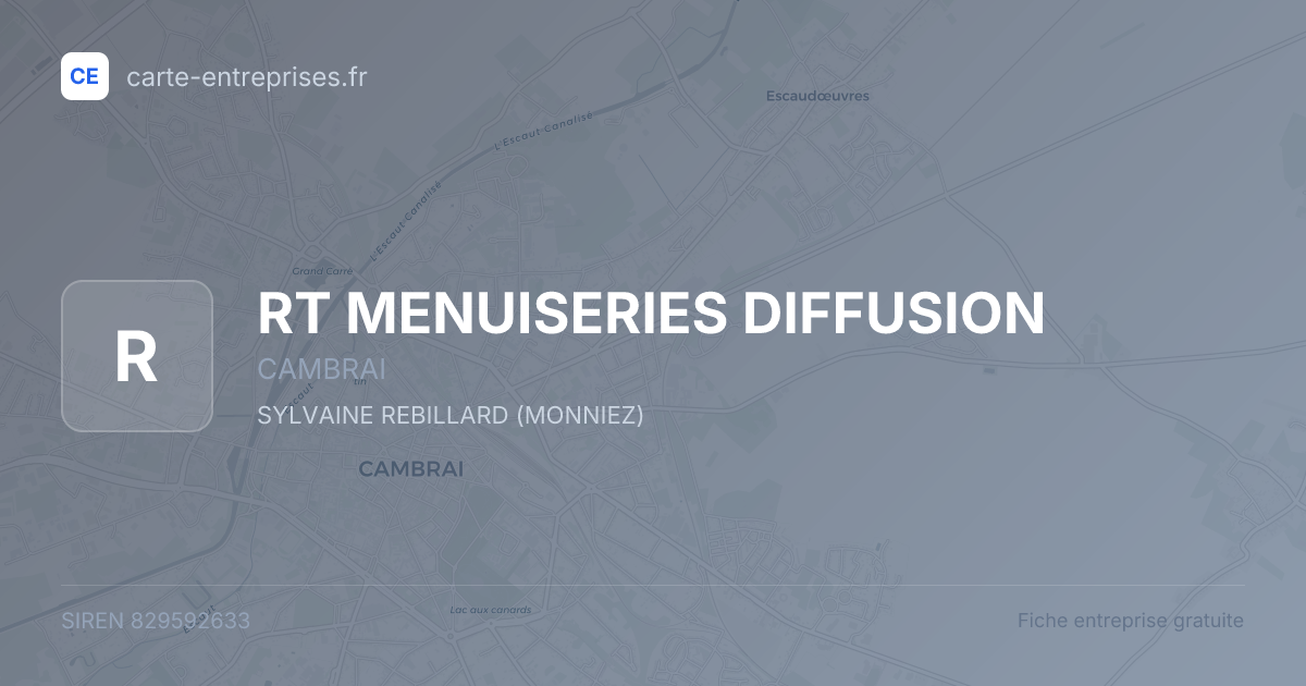 RT MENUISERIES DIFFUSION — 829592633 — fiche entreprise