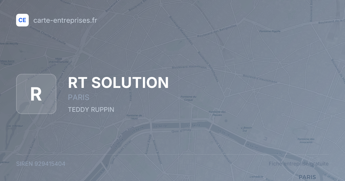 RT SOLUTION — 929415404 — fiche entreprise