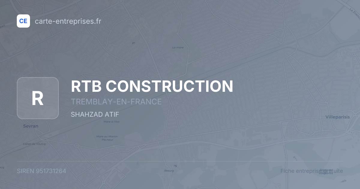 RTB CONSTRUCTION — 951731264 — fiche entreprise