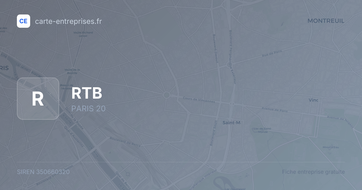 RTB — 350660320 — fiche entreprise