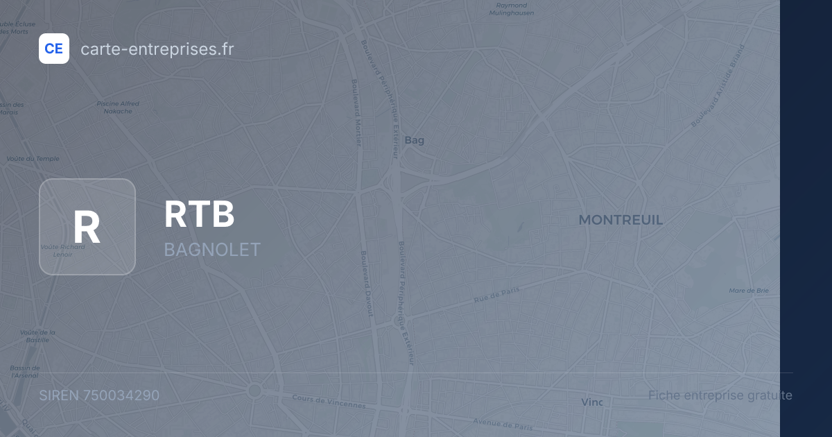 RTB — 750034290 — fiche entreprise