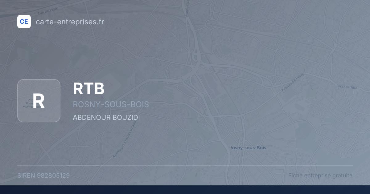 RTB — 982805129 — fiche entreprise