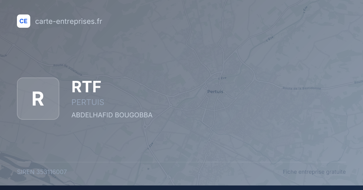 RTF — 353116007 — fiche entreprise