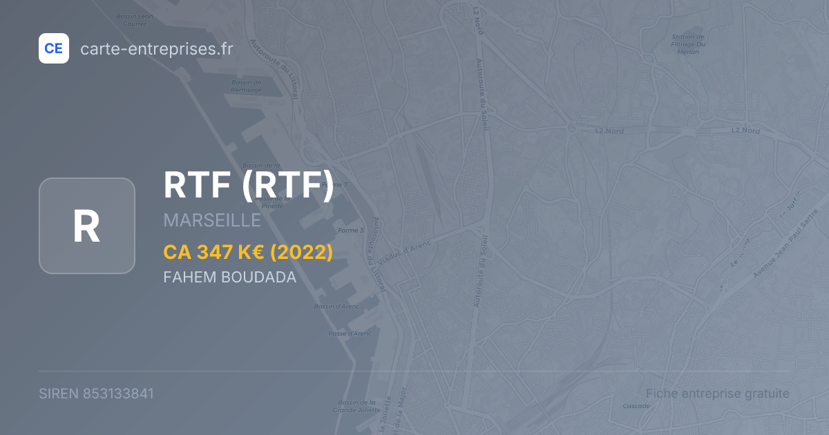 RTF — 853133841 — fiche entreprise
