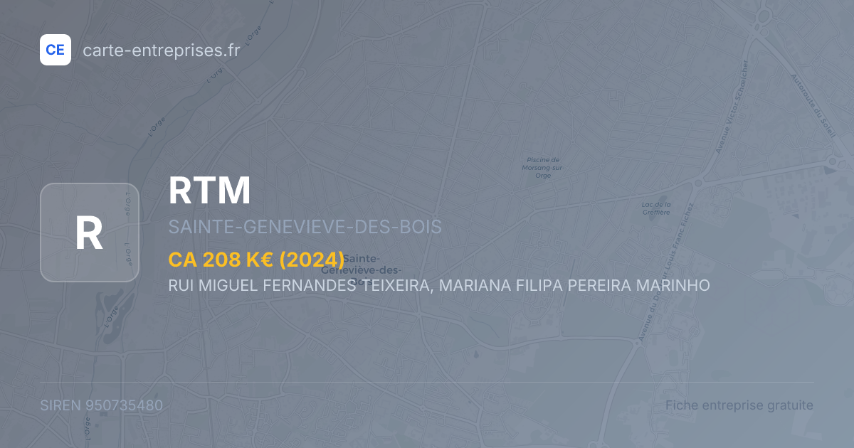 RTM — 950735480 — fiche entreprise