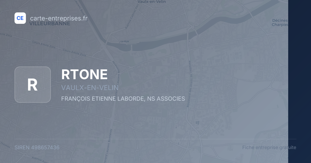 RTONE — 498657436 — fiche entreprise