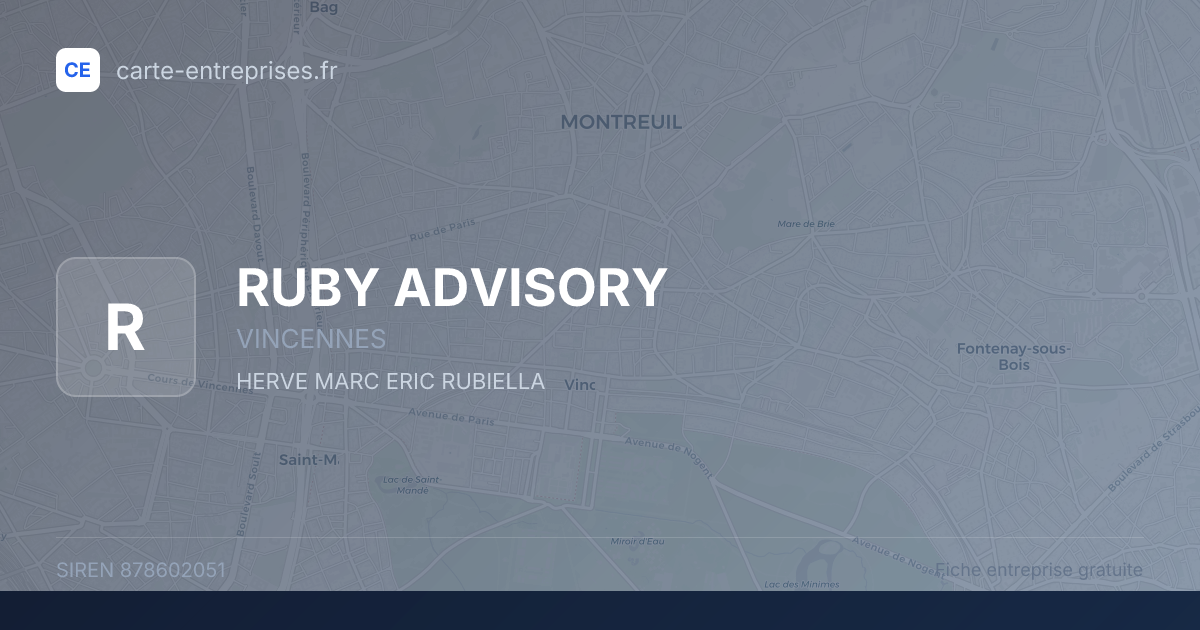 RUBY ADVISORY — 878602051 — fiche entreprise