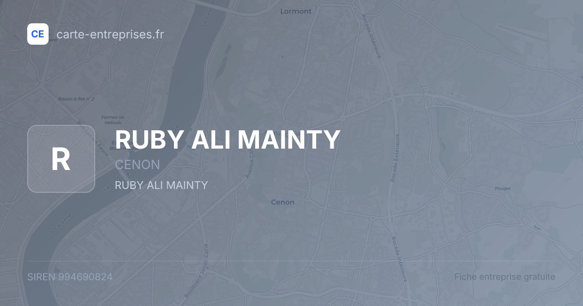 RUBY ALI MAINTY — 994690824 — fiche entreprise