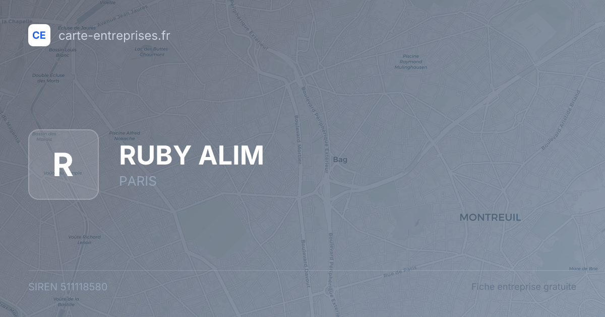 RUBY ALIM — 511118580 — fiche entreprise
