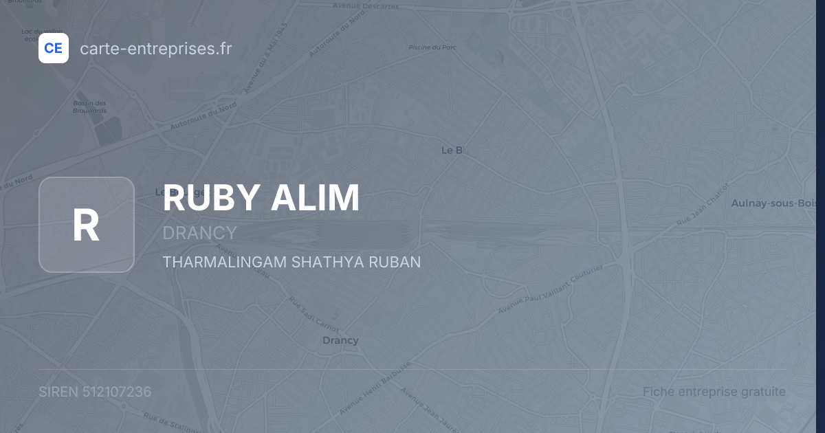 RUBY ALIM — 512107236 — fiche entreprise
