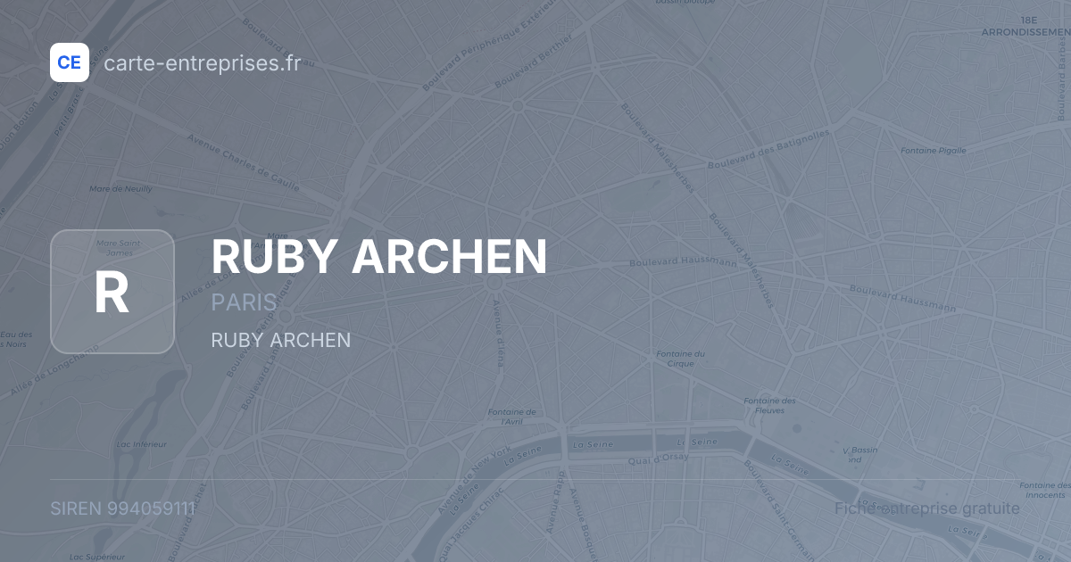 RUBY ARCHEN — 994059111 — fiche entreprise