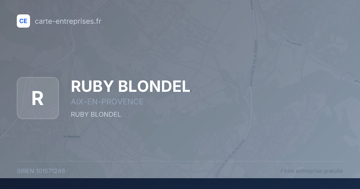 RUBY BLONDEL — 101571248 — fiche entreprise