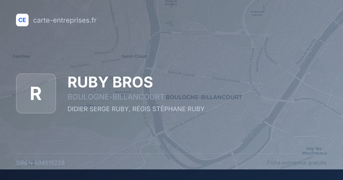 RUBY BROS — 994515229 — fiche entreprise