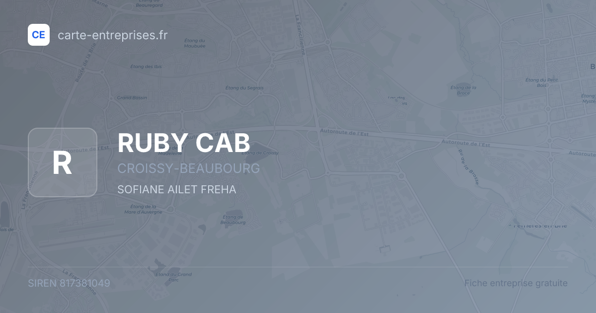 RUBY CAB — 817381049 — fiche entreprise