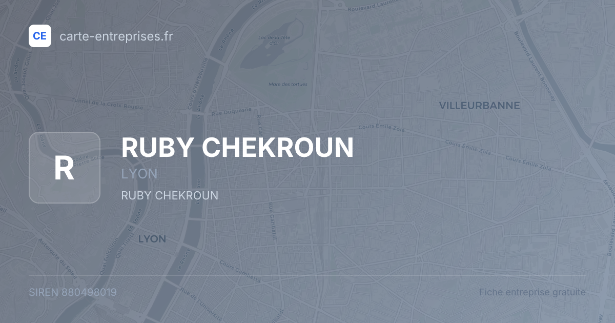 RUBY CHEKROUN — 880498019 — fiche entreprise