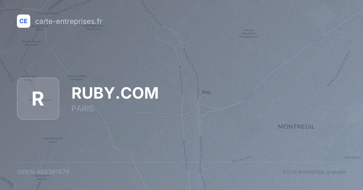 RUBY.COM — 489397679 — fiche entreprise