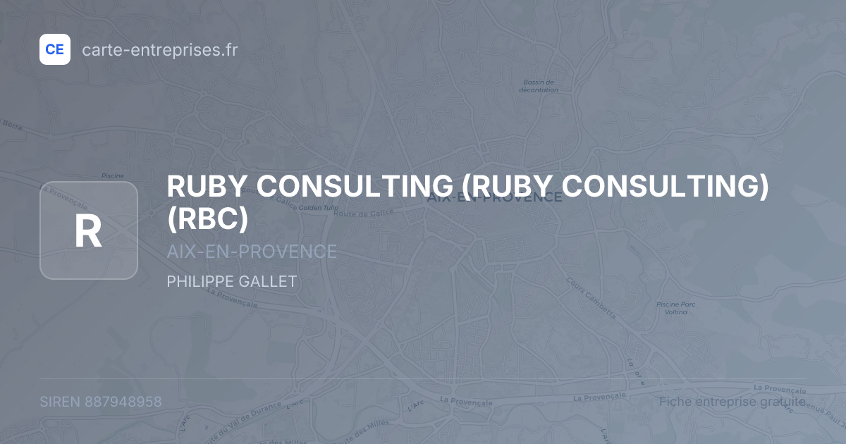 RUBY CONSULTING (RUBY CONSULTING) (RBC) — 887948958 — fiche entreprise