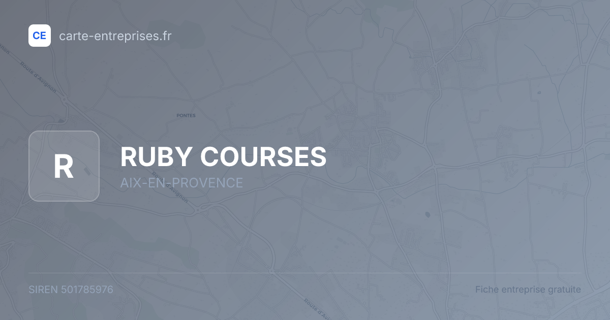 RUBY COURSES — 501785976 — fiche entreprise