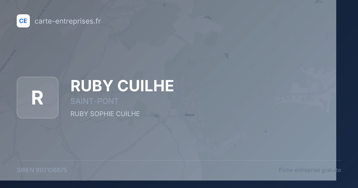 RUBY CUILHE — 892106675 — fiche entreprise
