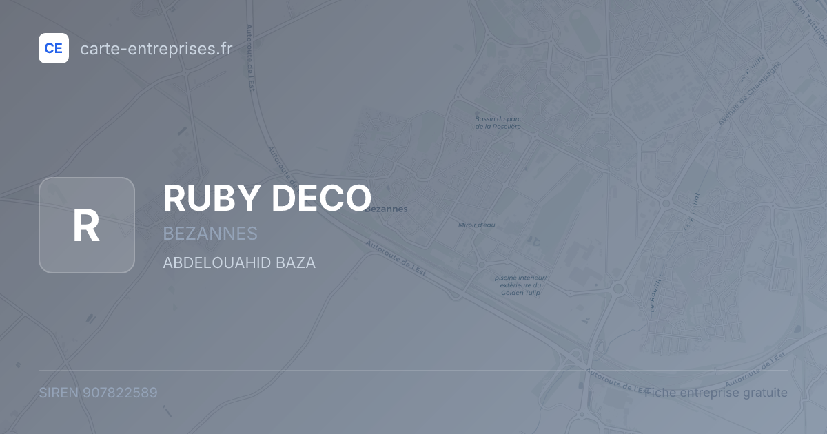 RUBY DECO — 907822589 — fiche entreprise